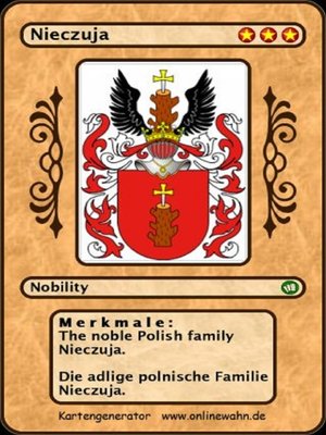 cover image of The noble Polish family Nieczuja. Die adlige polnische Familie Nieczuja.